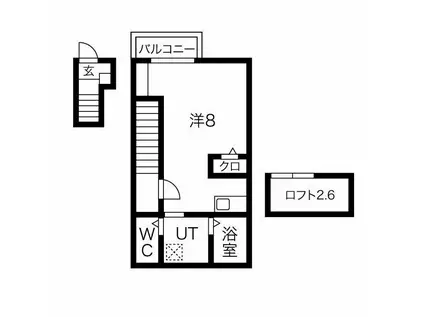 あんしん衣摺08-7002(ワンルーム/2階)の間取り写真