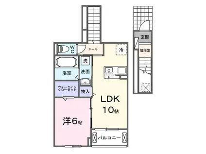 ルーチェ城東(1LDK/2階)の間取り写真