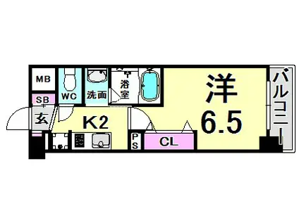 ラナップスクエア神戸ハーバープライム(1K/4階)の間取り写真
