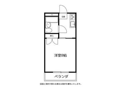 シャポニー五福(1K/1階)の間取り写真