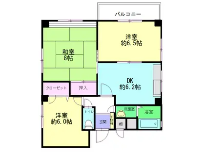 FTハイツ立花(3DK/3階)の間取り写真
