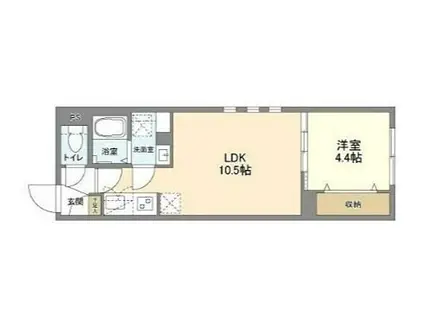 ウェルスクエア洗足(1LDK/1階)の間取り写真