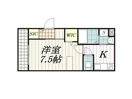 FREUDE ウエストEN(1K/2階)の間取り写真