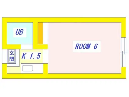 ビューハイム小石I(1K/2階)の間取り写真