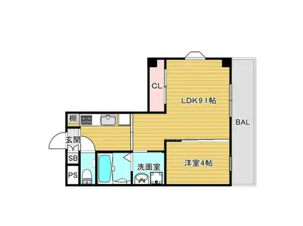 中川マンション(2DK/1階)の間取り写真