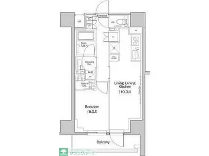 ザ・パークハビオ中野富士見町ガーデン(1LDK/6階)の間取り写真