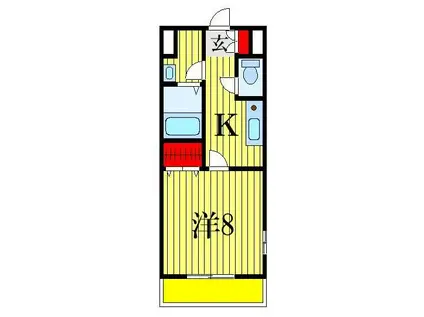 サニーホームハザマ(1K/2階)の間取り写真
