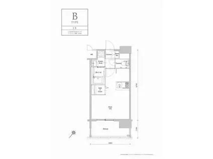 エンクレストベイ天神イースト(ワンルーム/5階)の間取り写真