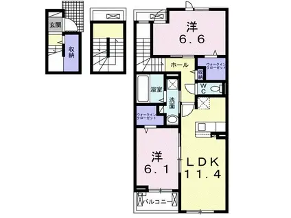 ステラ2ーMY(2LDK/3階)の間取り写真