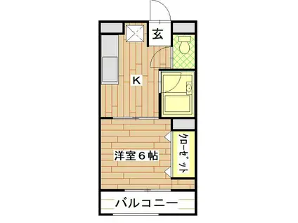 会津ロイヤルマンション(1K/7階)の間取り写真