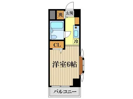 ウインベルソロ国分寺(ワンルーム/8階)の間取り写真