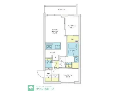 アジールコート豪徳寺(2LDK/4階)の間取り写真