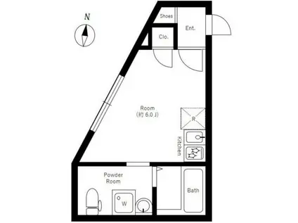 LUDENS AYASE E-ST(ワンルーム/1階)の間取り写真