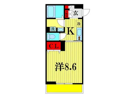 BELLISSIMO(1K/1階)の間取り写真