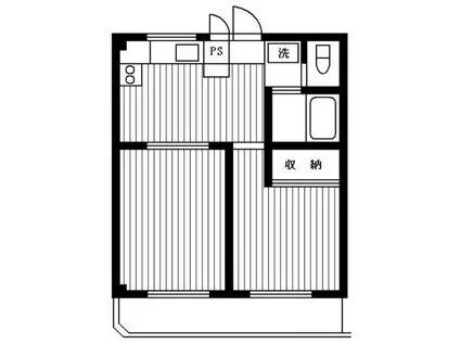ハイフォレスト(2DK/1階)の間取り写真