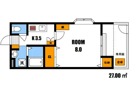 コーポ・エイティA(1K/1階)の間取り写真