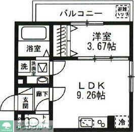 CAPITAL COURT(1LDK/2階)の間取り写真