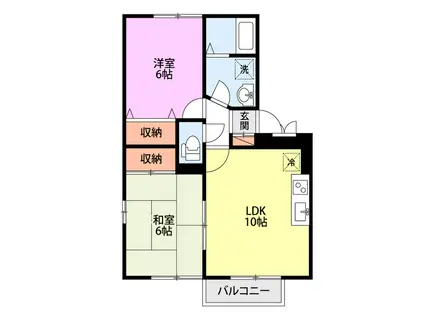 サンシャインB(2LDK/3階)の間取り写真