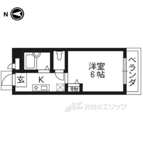 コージーハイツ(ワンルーム/1階)の間取り写真