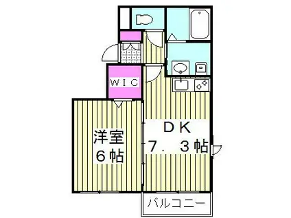 メゾンリリー(1DK/2階)の間取り写真