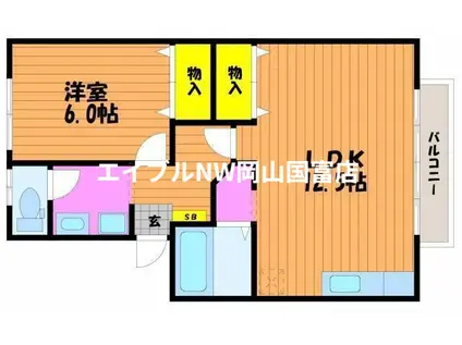 ファミール長尾(1LDK/2階)の間取り写真