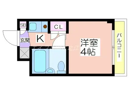 グランビルド平林(ワンルーム/4階)の間取り写真