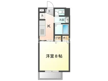 SURPLUSONE池田(1K/1階)の間取り写真