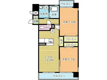 LEGEND砂津(2LDK/2階)の間取り写真