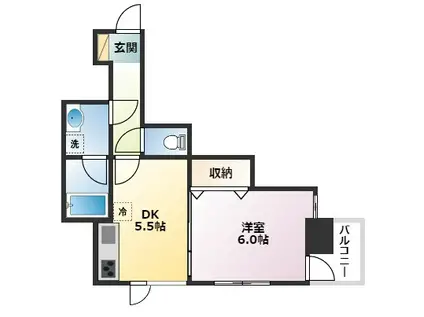 サンクレール芦屋(1DK/7階)の間取り写真