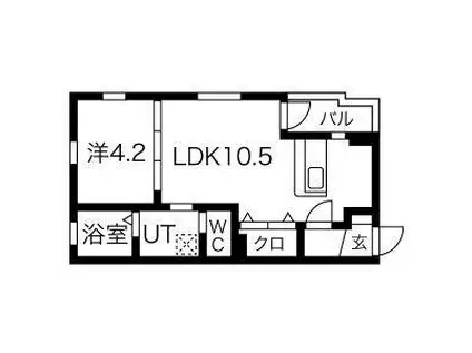 DEVELD菊井(1LDK/3階)の間取り写真