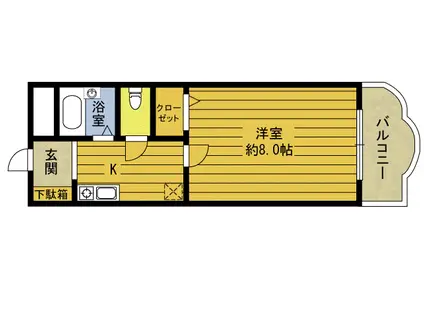 メリヴェール泉(1K/2階)の間取り写真