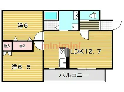 グランツ高浜(2LDK/2階)の間取り写真