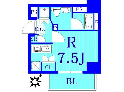 シーフォルム関内(ワンルーム/8階)の間取り写真