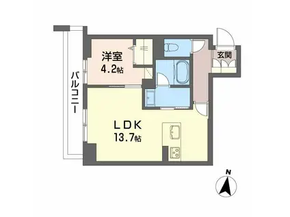 MAISON DE ASHLEY A(1LDK/4階)の間取り写真
