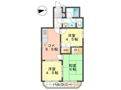 マンション善六(3DK/4階)の間取り写真