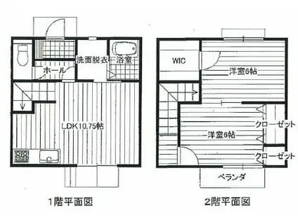 デュープレックス箕面西(2LDK/1階)の間取り写真