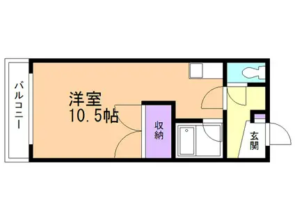 ダイヤマンション(ワンルーム/2階)の間取り写真
