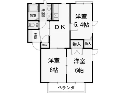 グランヴェルジュA(3DK/2階)の間取り写真