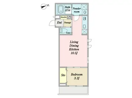 レガーロ(1LDK/1階)の間取り写真