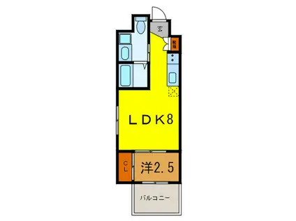 ザ・コッチ神戸(1LDK/9階)の間取り写真