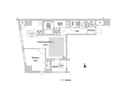 BLESS西巣鴨(1LDK/5階)の間取り写真