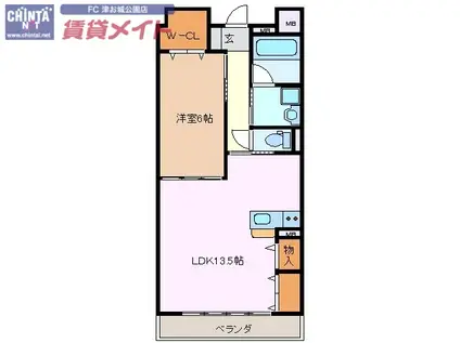 MS ARTI(1LDK/6階)の間取り写真