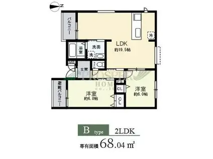 エトワールヴィル-R小阪本町ザ・レジデンス(2LDK/1階)の間取り写真