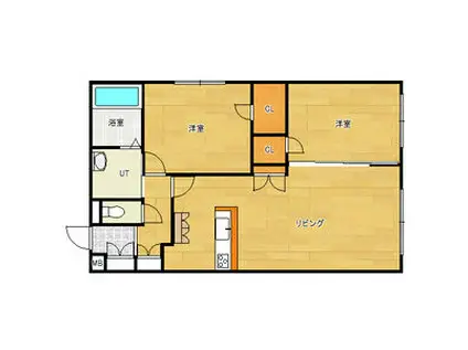 キャラメル(2LDK/1階)の間取り写真