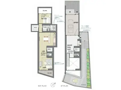 SAIL(1LDK/1階)の間取り写真