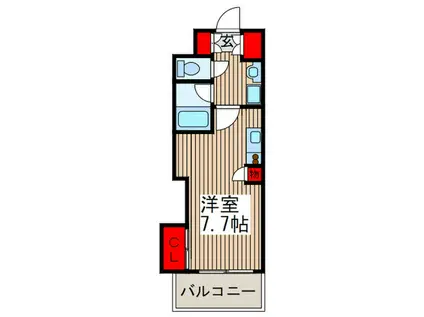 パラドール(ワンルーム/3階)の間取り写真