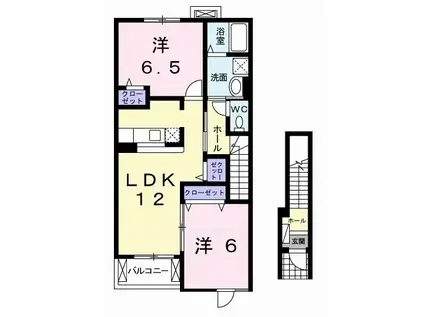 ディア・コートII(2LDK/2階)の間取り写真