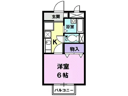 ヴィラミレニアム(1K/2階)の間取り写真