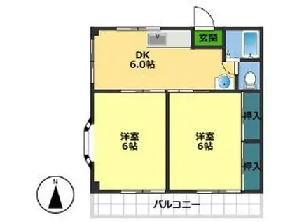 井上ハイツ(2DK/3階)の間取り写真