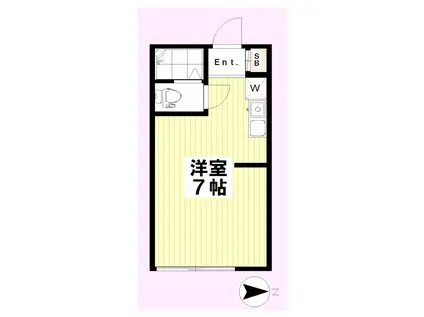 ブランピア(ワンルーム/2階)の間取り写真